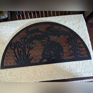 Silhouette of Rabbits Wall Art Metal Work Half Moon Wall Hanging